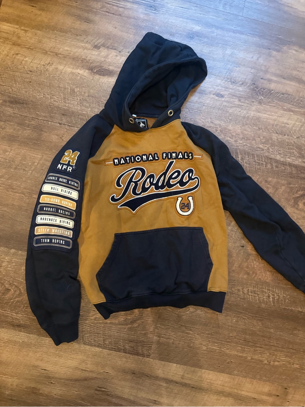 National Finals Rodeo Hooded Sweatshirt - Mustard & Navy